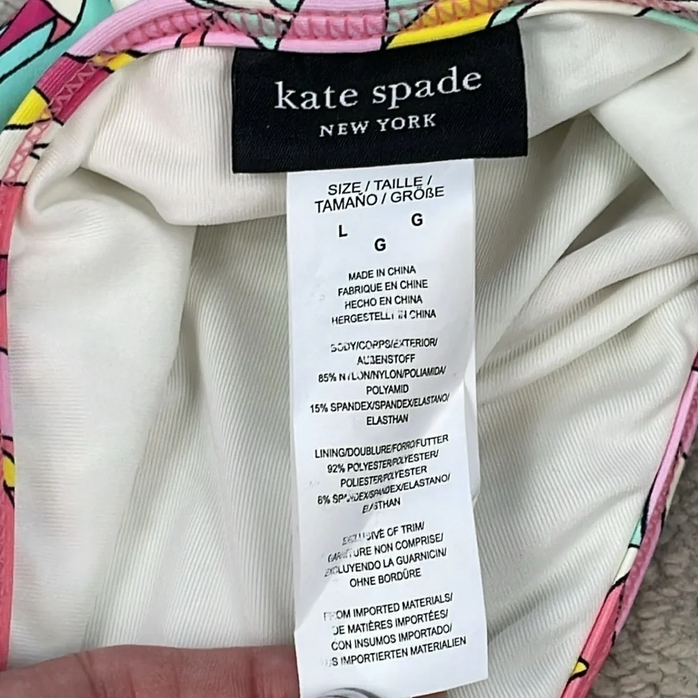 New Kate Spade Underwire Bikini Top and Bottom 2 Piece Swim Anemone Floral L